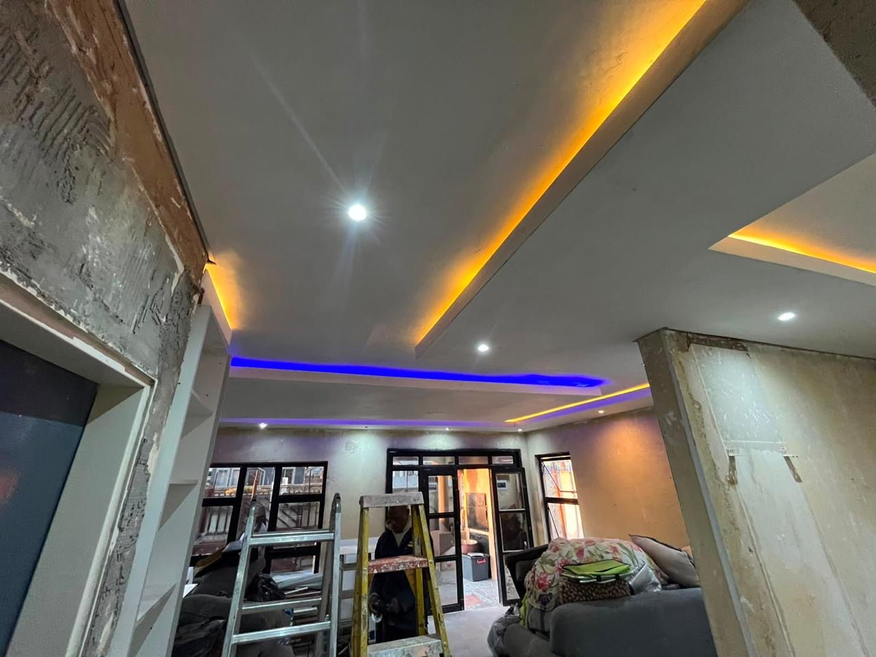 LED cove and downlight ceiling lighting installed by Happ's Electrical in a Gauteng home renovation